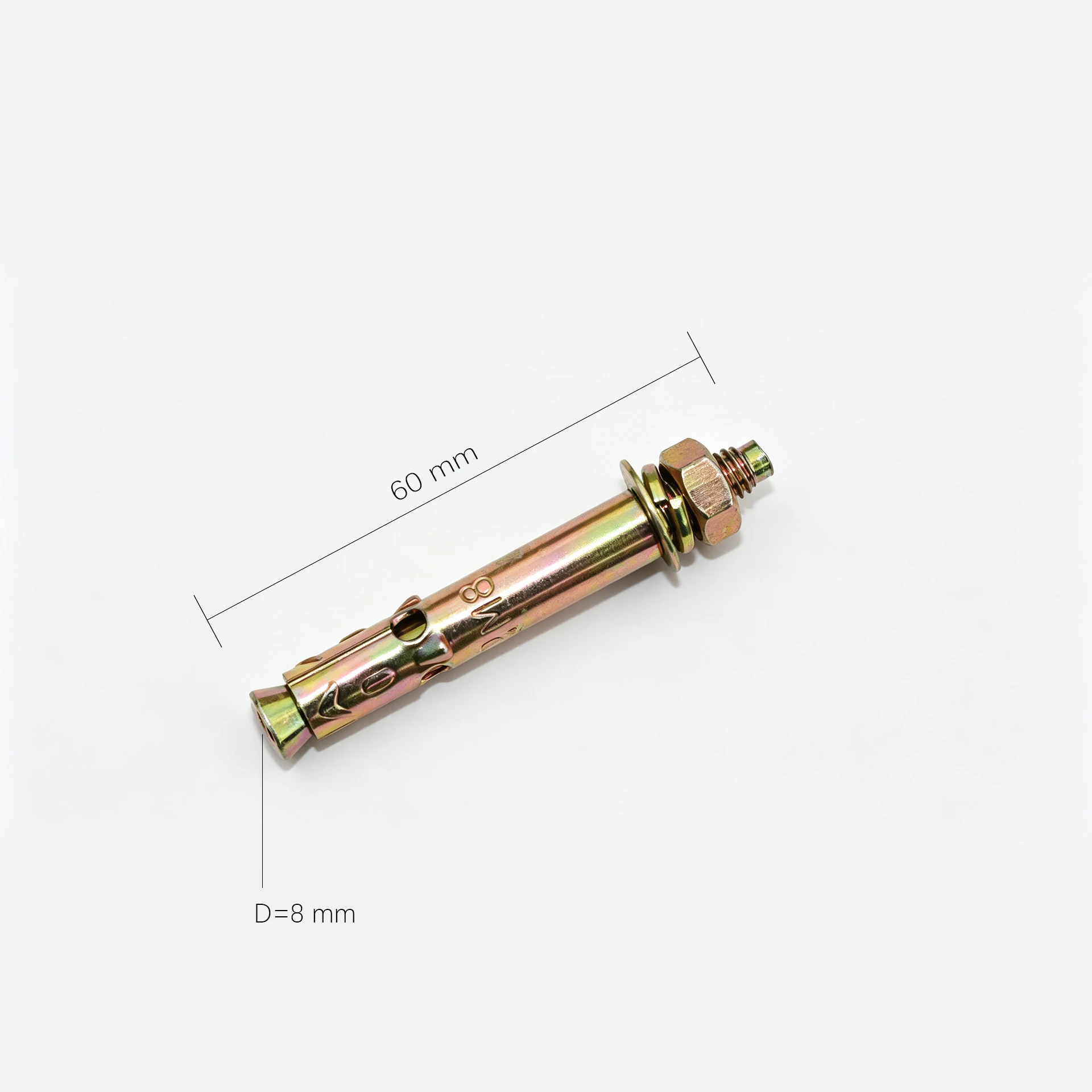 M8 -60mm Sleeve Expansion Anchor Heavy Duty Concrete Wall Anchor Bolt for Masonry Brick Cement Wall