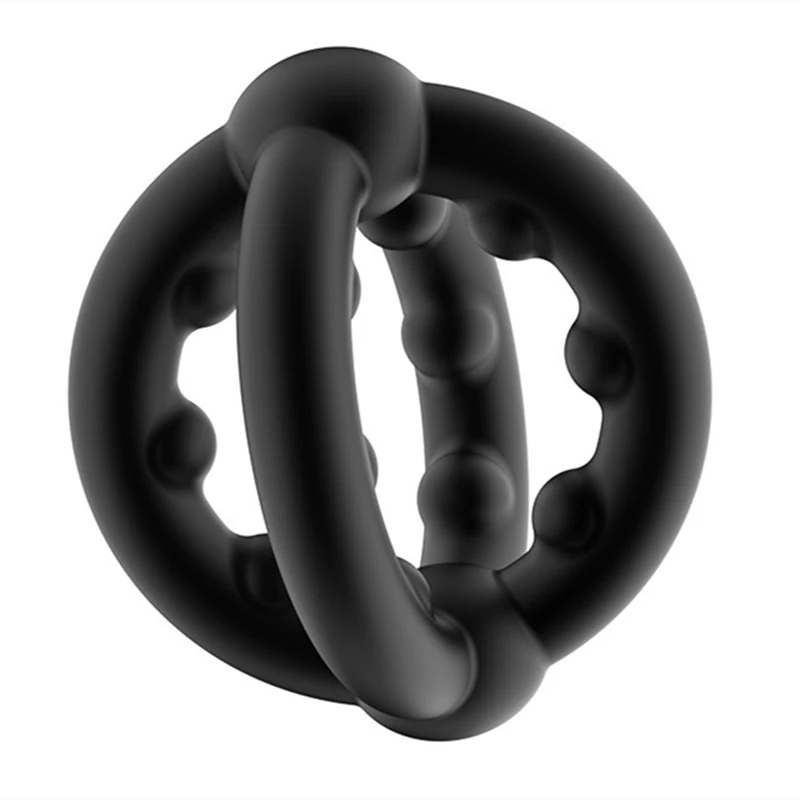 Locking Silicone Cock Cage Penis Rings Testis Restraint Lasting Time Delay Ejaculation Ball Stretcher Sex Toy For Men