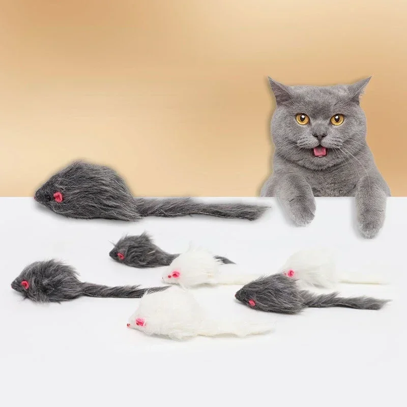 5pc Mouse Shape Cat Toy Interactive Lifelike Kitten Rat Toy Play Mouse Chew Mouse Toy Pet Supplies Pet Accessories