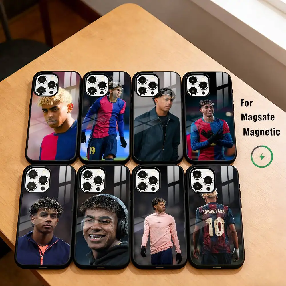 

Football striker L-Lamine Yamal Phone Case For iPhone17,16,15,14,13,12,11 Plus,Pro Magnetic with Magsafe Wireless Charging