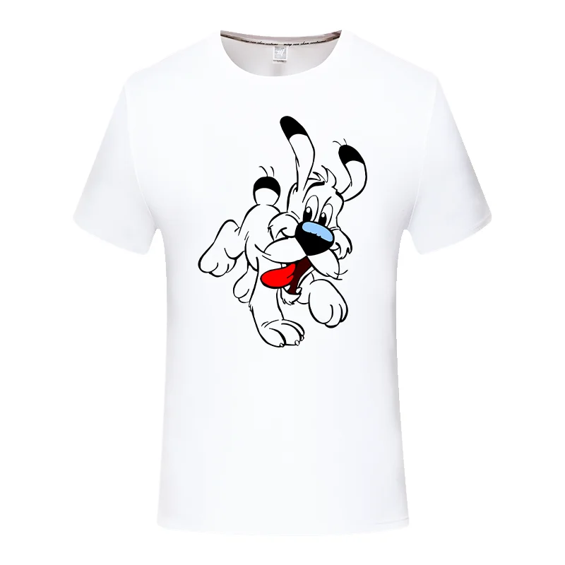 Men's T-Shirts Asterix And Obelix Novelty Modal Tees Short Sleeve Dogmatix Idefix Ideafix Obelix Dog T Shirt Tops Plus Size