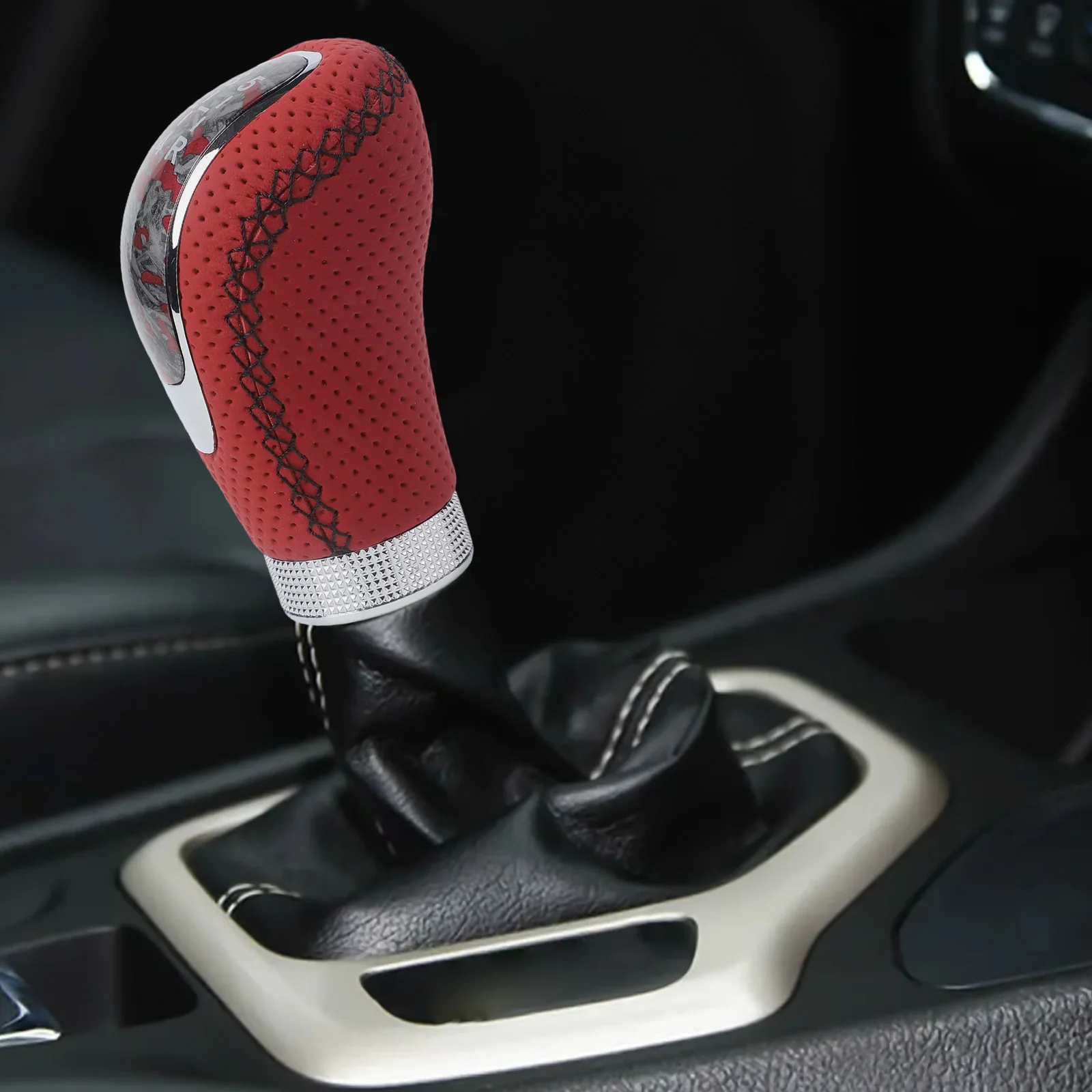 

Автомобильный аксессуар, ручка переключения передач, ручная коробка передач, более гладкая сменная передача, изготовленная из кожи и алюминиевого сплава