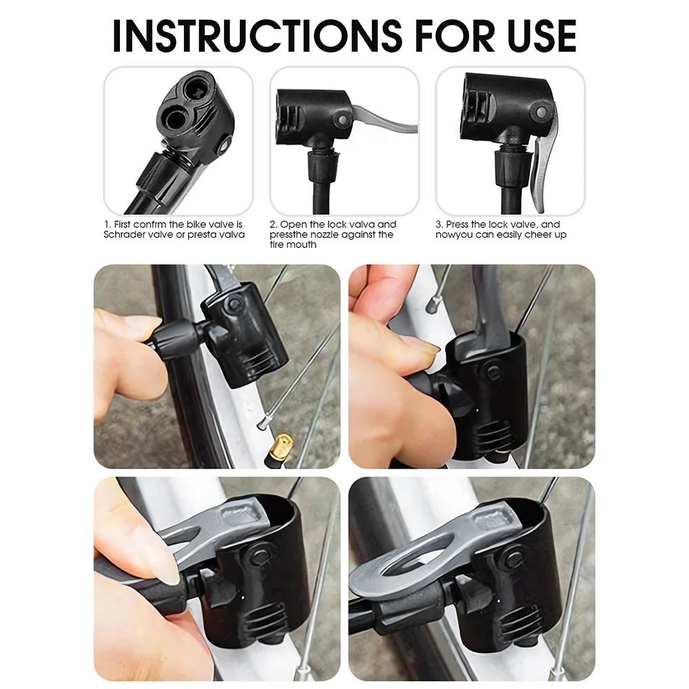 120 Psi Bike Pump Bicycle Foot Air Pump Tire Inflator Schrader Presta Dunlop Valve MTB Road Cycling Inflator