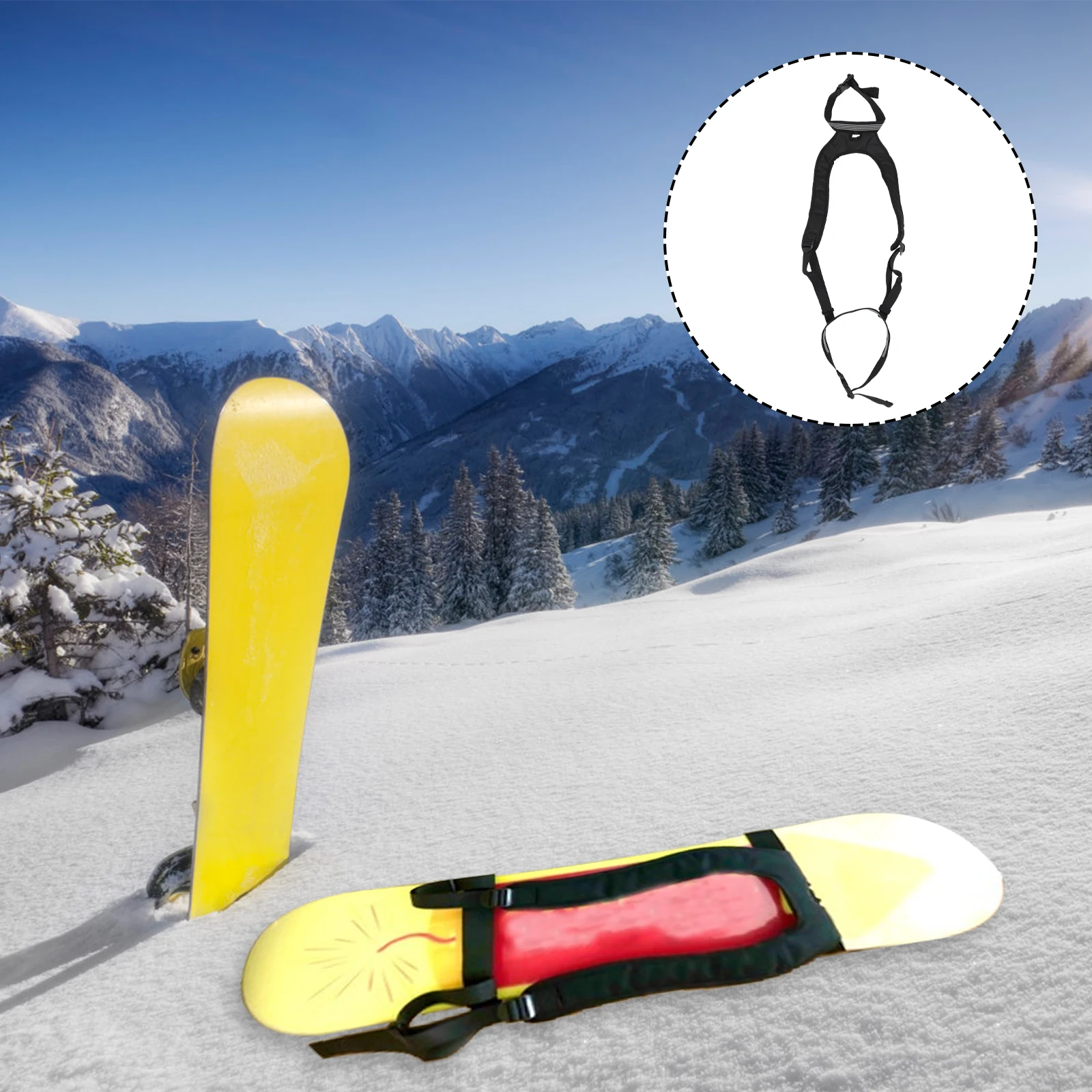 

Snowboard Straps Ski Belt Carrying Snowboarding Accessories Black One Size Travel Outdoor Portable Lightweight