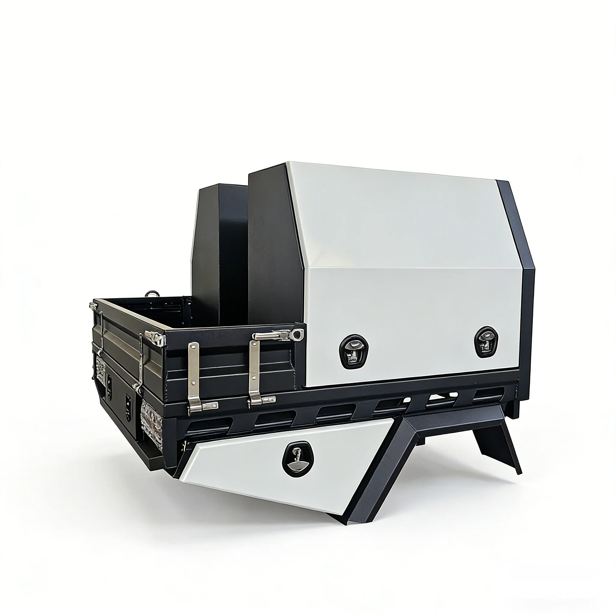 Custom Aluminum Dual Cab Ute Canopy Tray with Toolbox Outdoor Heavy Duty Waterproof OEM ODM Manufacturer