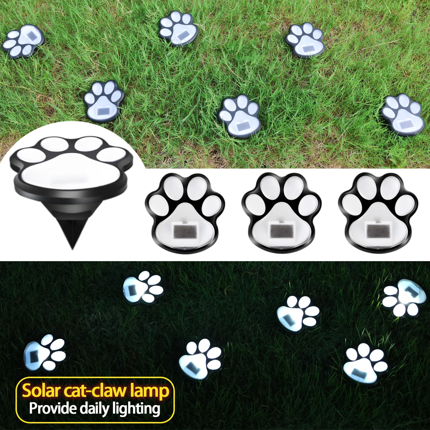 Solar Cat Claw Light Outdoor Creative Animal Foot Decoration Garden Courtyard Waterproof Lawn Light