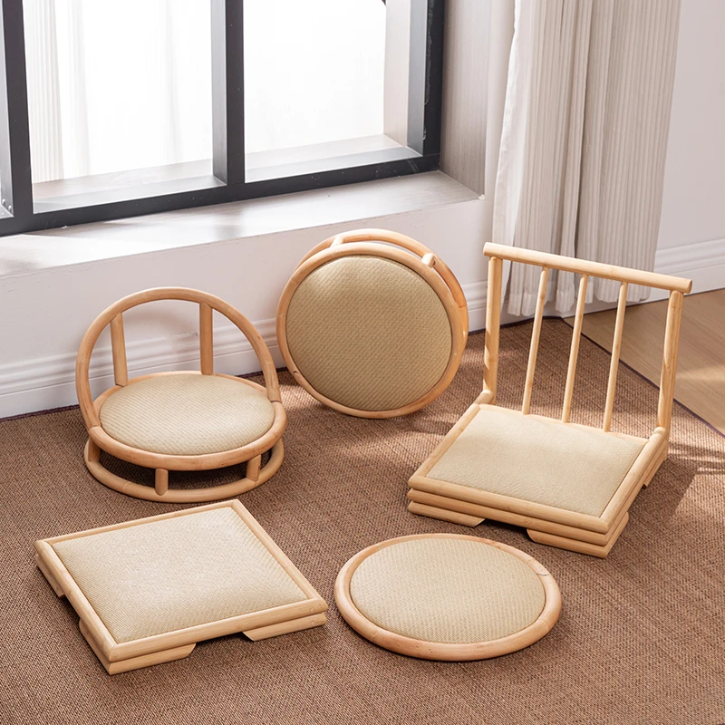 Minimalist Tatami Mat Home Bay Window Low Stool Tea Ceremony Grass Woven Cushion Zen Meditation round Seat for Yoga