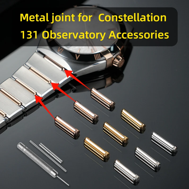 Stainless steel joint for Omega Constellation Double Eagles 131 Observatory Strap connection Metal Head Nut Connector Sleeve