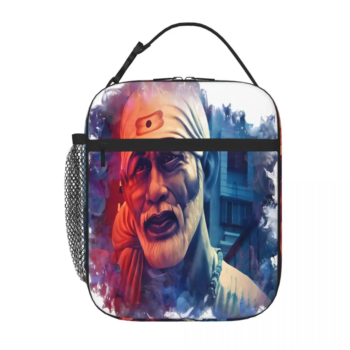 Bestselling Shirdi Sai Baba Digital Art Watercolor School Lunch Bag Business Commute Cooler Tote