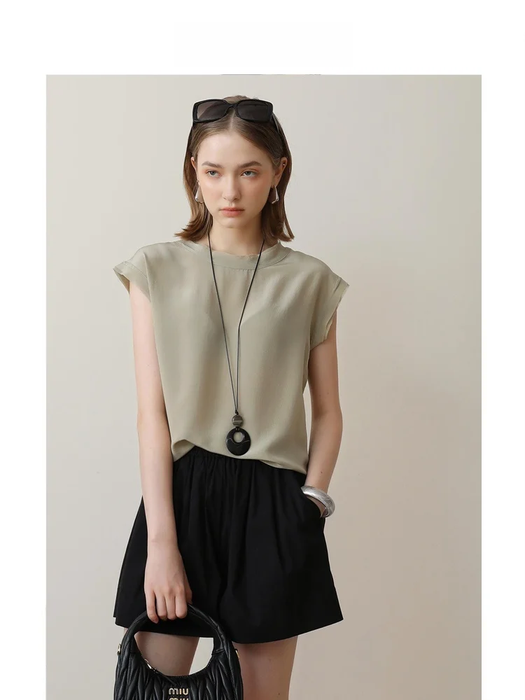 

Женская модная блузка 3HLADY из смесового шелка оверсайз с эффектом потертости и вышивкой, из высококачественного натурального шелка, устойчивого к высоким температурам