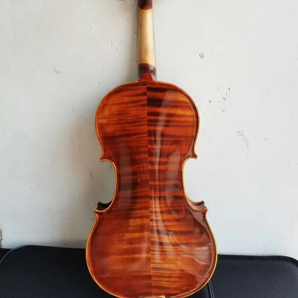 tiger stripe maple wood handmade violin 4/4 3/4 1/2 1/4 Spruce Panel solid violin set Beginners Professional violin with case
