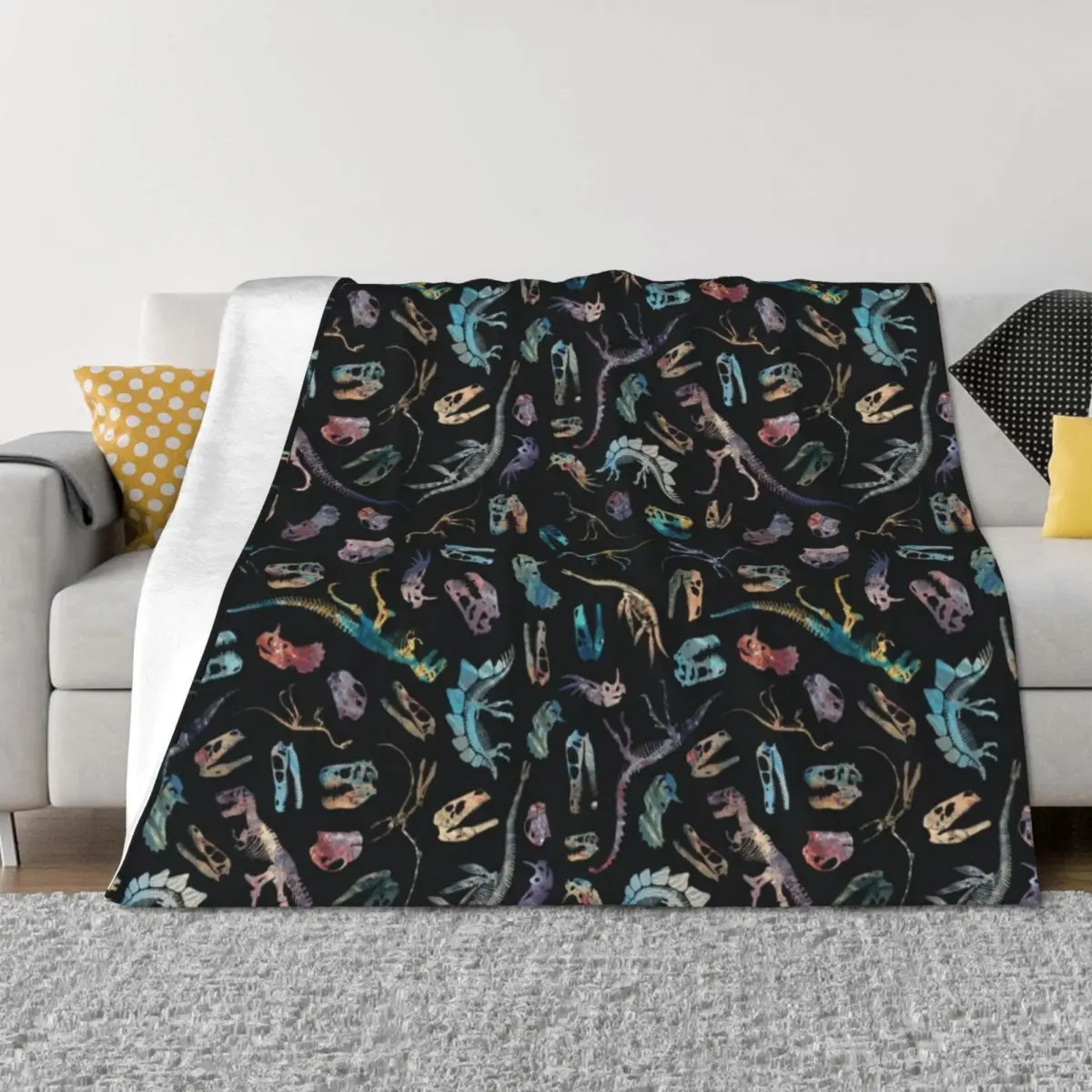 

Dinosaurs (Dark) Throw Blanket Thermals For Travel sofa bed for sofa Blankets