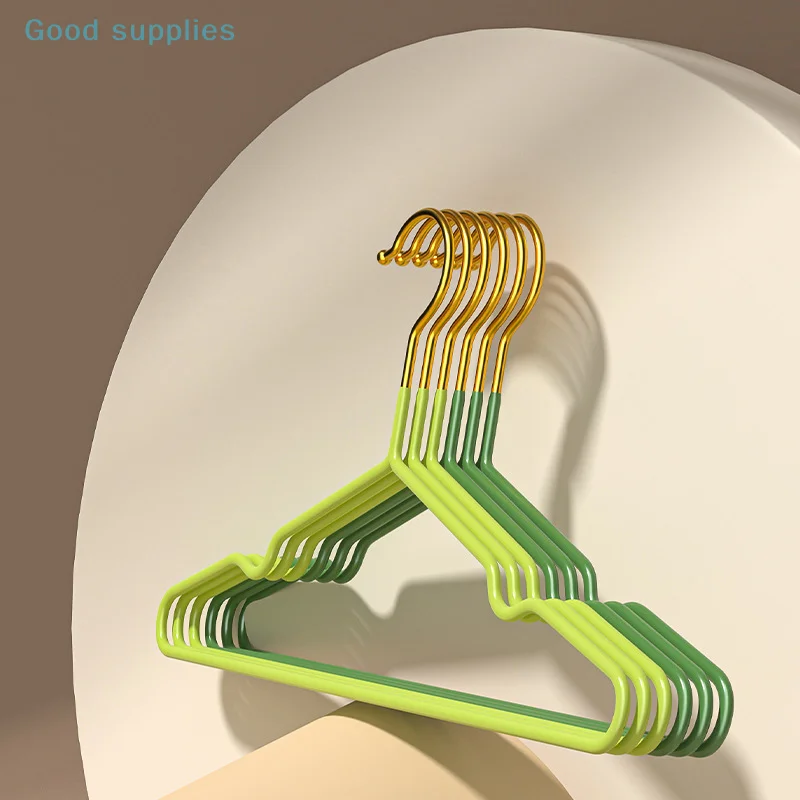 Blue Green Coat Hanger, Thick Metal with Air Grooves, Plastic Dip for Non-slip Grip, Adult Size