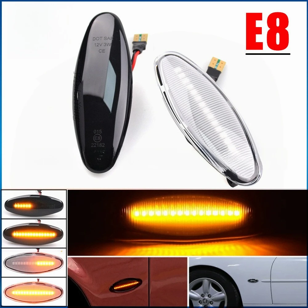 

2 шт. последовательные указатели поворота, боковые габаритные фонари на крыле для Jaguar XK8/XKR и XJ X350