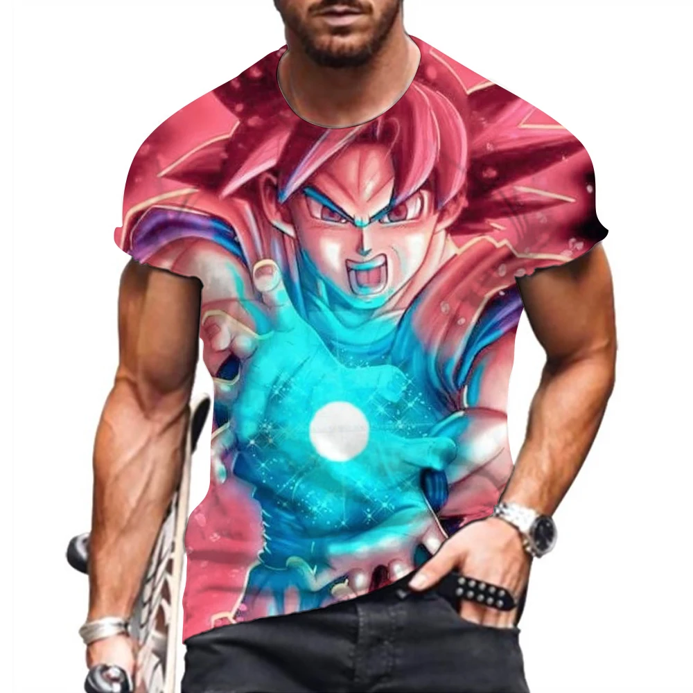 Dragon Ball Z Goku Anime T-Shirt, Roupas infantis, Camisas extragrandes, Super Saiya, Novo, Tendência, Streetwear, Y2k, 2023