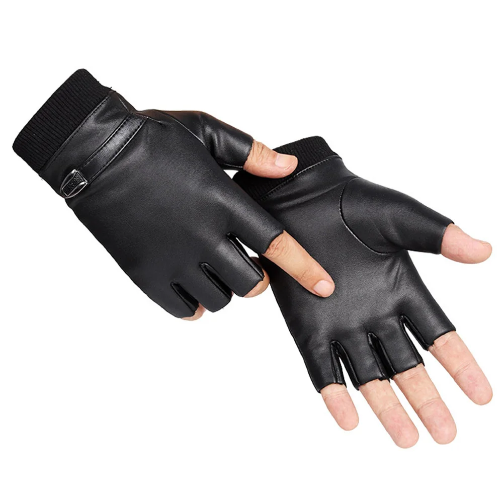 2-pares-de-luvas-de-meio-dedo-forradas-de-la-pu-respiravel-ciclismo-equitacao-pesca-inverno-luvas-de-ciclismo-unissex-a-prova-de-choque-anti