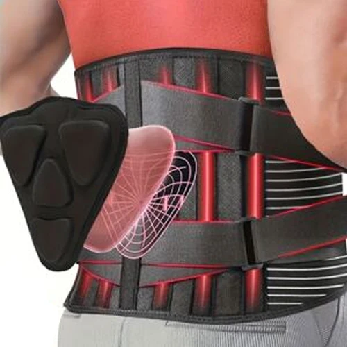 1 soporte para espalda para aliviar el dolor de espalda baja, cinturón de soporte Lumbar transpirable con almohadilla para hernia de disco, ciática, Ba ajustable