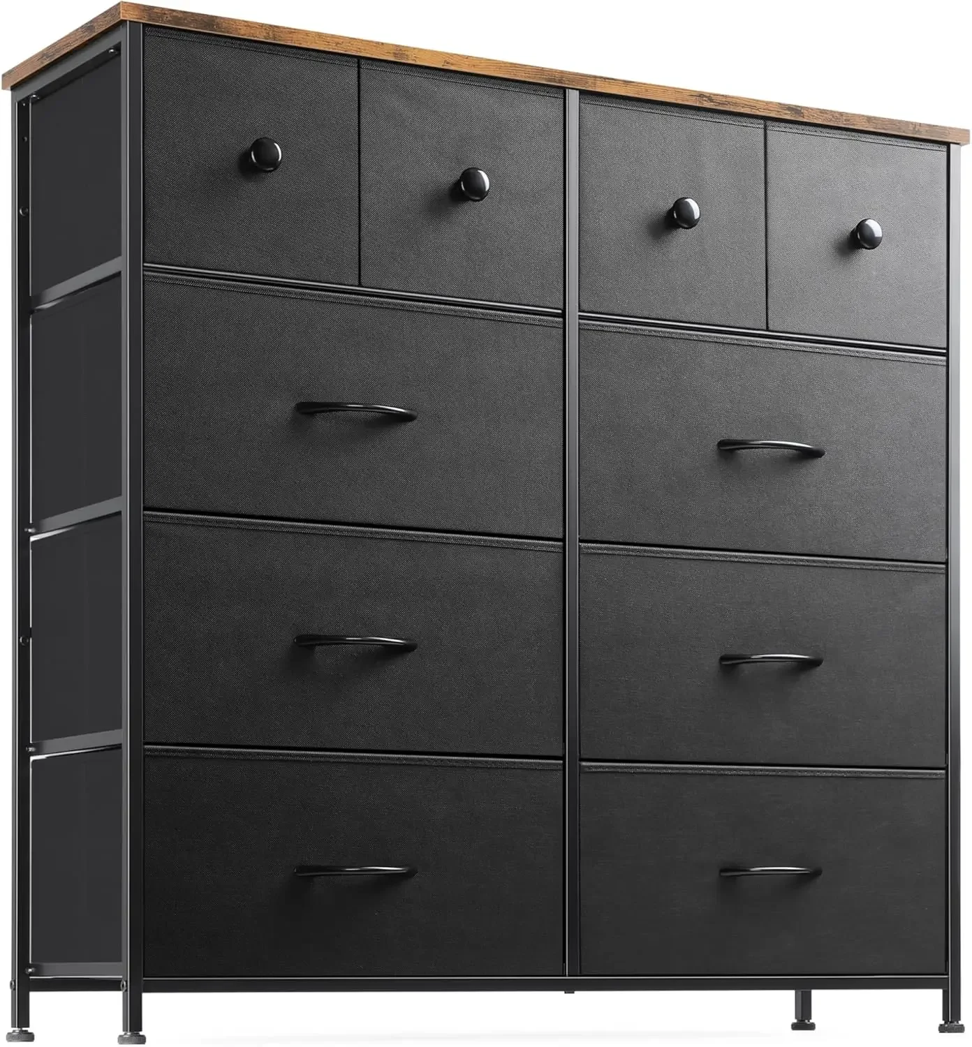 Drawer, Storage Chest, Organizer, Storage Case Wooden Tabletop, Easy Assembly, 4 Tiers, 10 Cups (D 11.8 x W 39.4 x H 38.6 in)