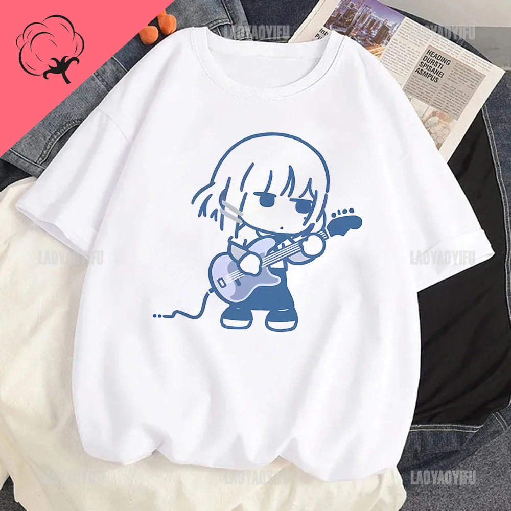 

Anime BOCCHI THE ROCK! Hitori Bocchi Tshirt Women Funny Cotton T-Shirt Kawaii Cartoon Unixex Shirt Gothic Y2k Men Women Clothing