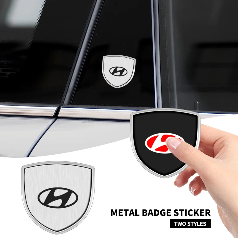 

3D Metal Car Body Fender Emblem Shield Stickers Decor Auto Accessories For Hyundai Veloster Elantra I30 I10 I20 Tuscani Ioniq