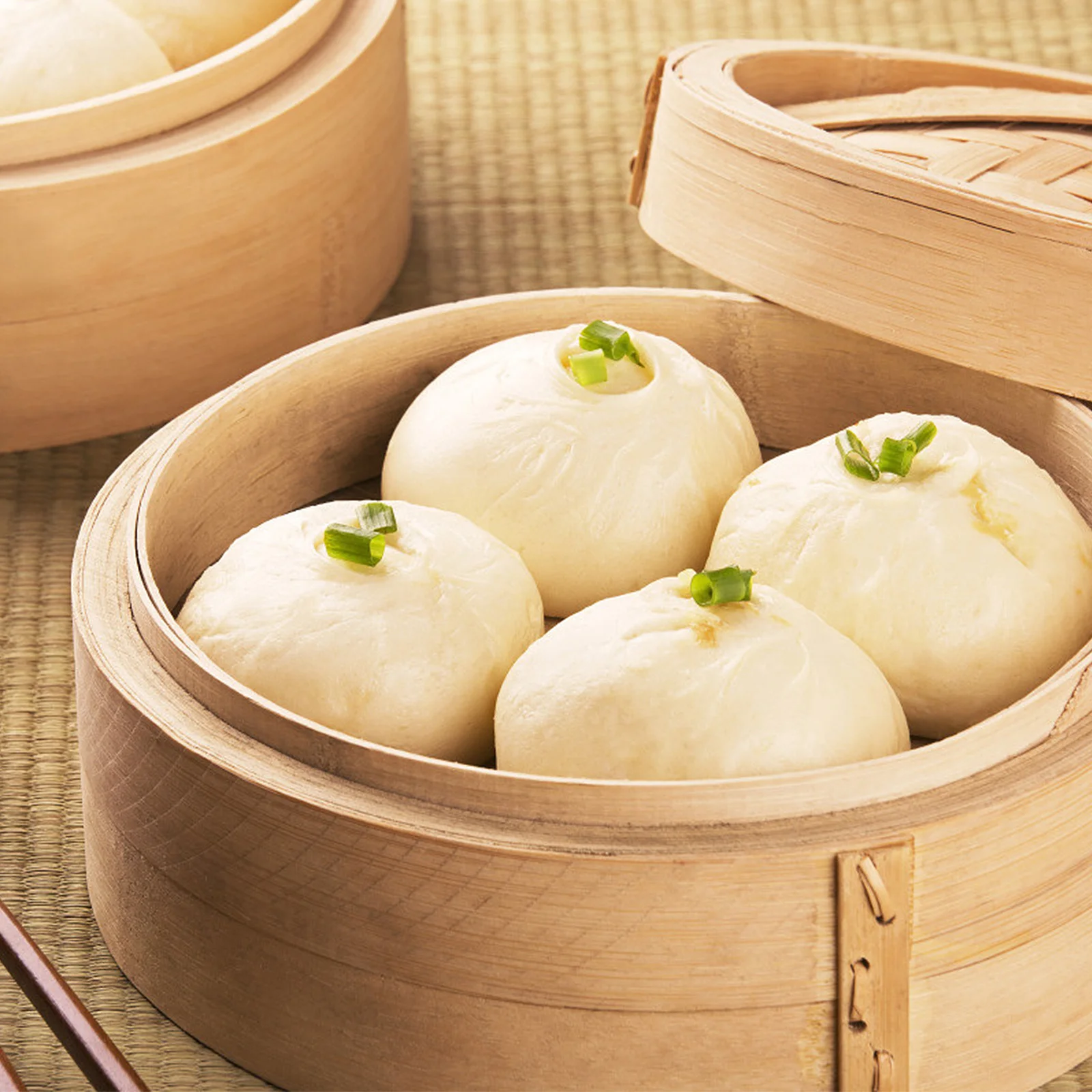 

1 Set Bamboo Basket Handmade Kitchen For Healthy Cooking Reusable Food Lid Multi-Functional Dim Sum Steamer Practical