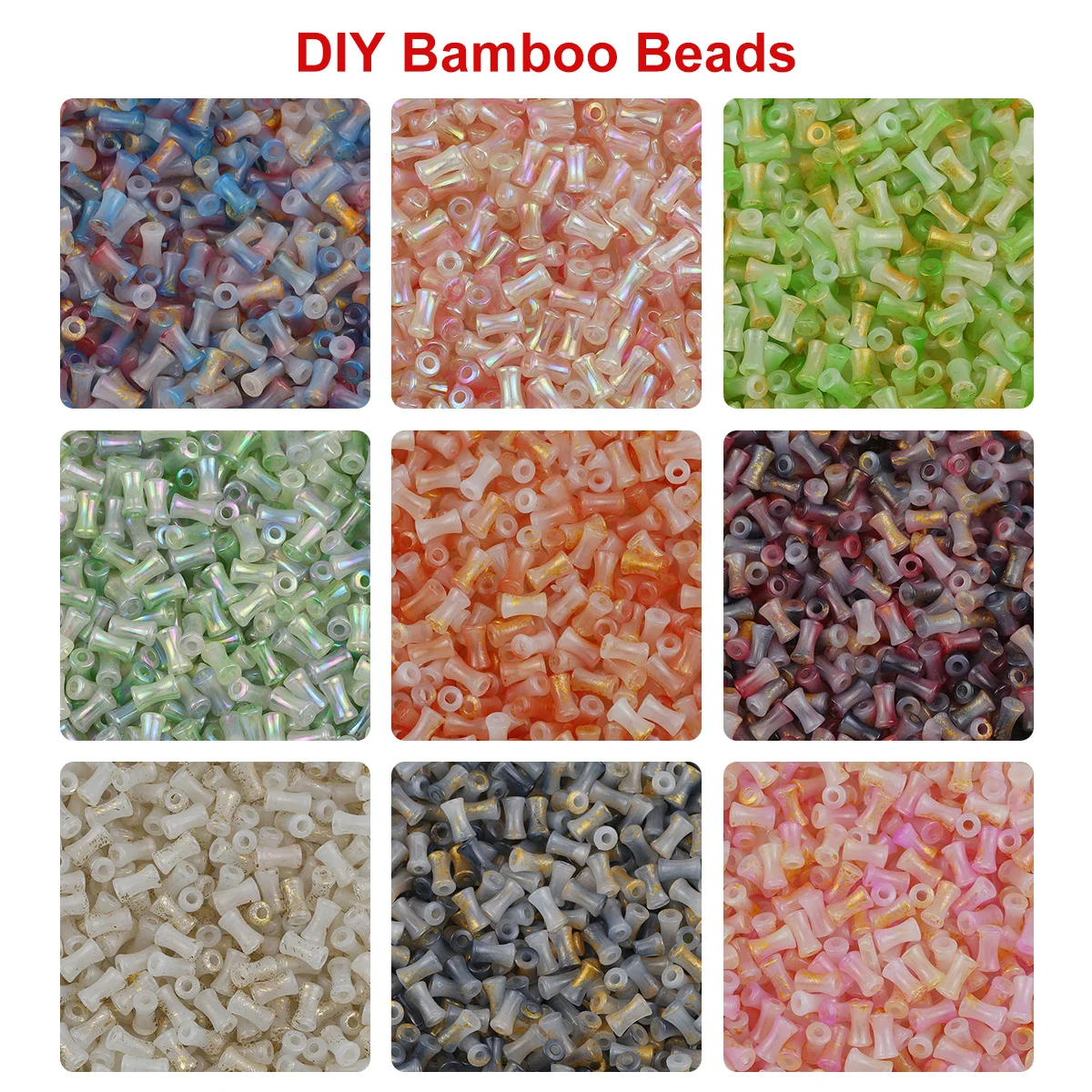 100pcs 11*6mm Bamboo-shaped Acrylic Coating Gradual Color Change For Handmade Jewelry Making Bracelets DIY Pendants Accessories