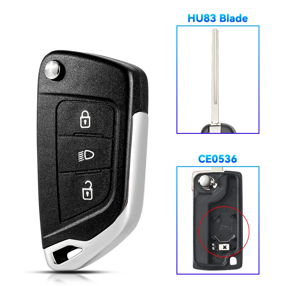 KEYYOU CE0523/CE0536 Modifizierter Autoschlüsseletui für Peugeot 306 407 Partner für Citroen C2 C4 C5 C6 C8 Berlingo Picasso