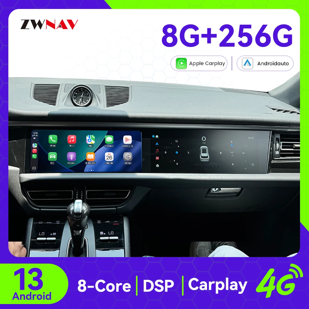 

Carplay Car Radio 12.3 inch Touch Screen For Porsche Macan 2018-2024 Android 15 GPS Navigation Multimedia Player Head Unit Auto