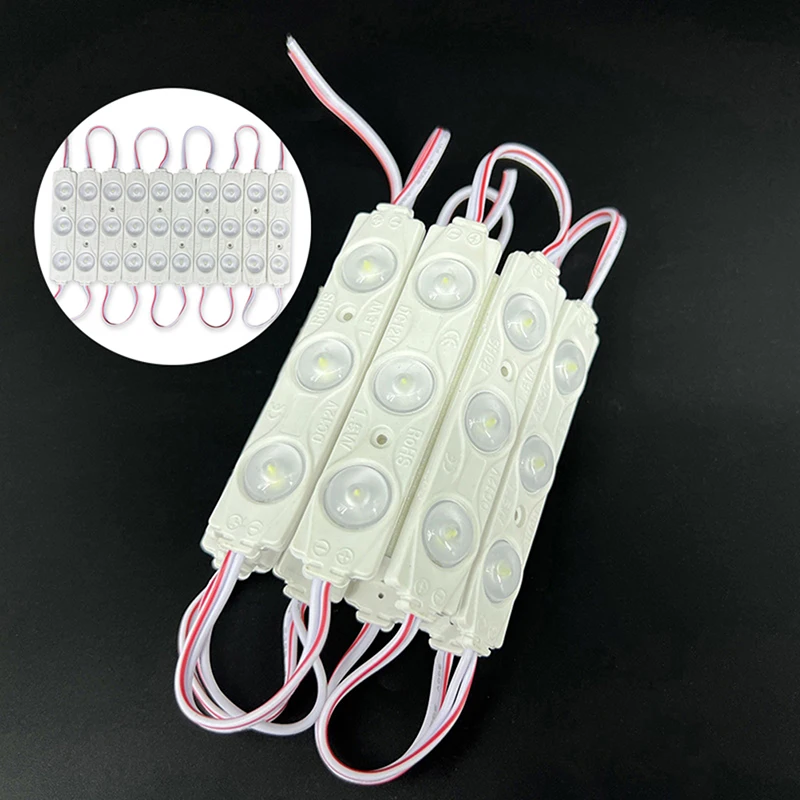 New 20pcs DC12V SMD 3 LED Module Injection Waterproof IP67 Decorative 2835 Hard Strip Bar Light Lamp White Red Green Blue