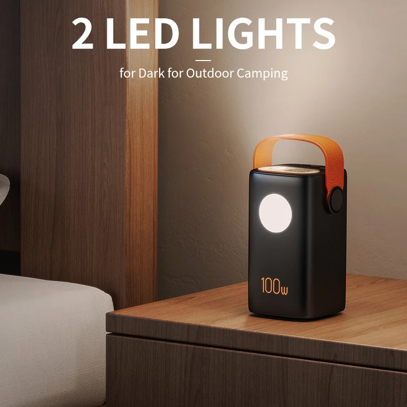 100W Laptop Power Bank 60000Mah Capacity Portable Fast Charging Power Bank Laptop  With Dual Led Lights