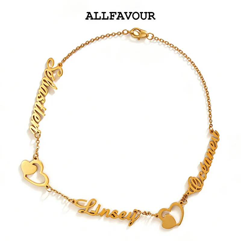 

Fashion Custom Multi Name Pendant Necklace Heart Zircon For Women Men Stainless Steel Unique Birthday Jewelry Gifts Wholesale