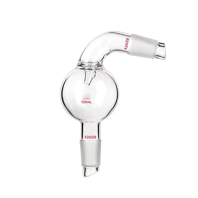 High borosilicate glass curved anti-splash ball standard grinding mouth 19 24 high temperature resistant thickening