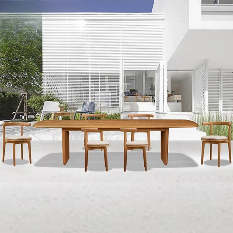 

Outdoor Solid Wood Table and Chair Villa Garden Teak Dining Hotel Outdoor Terrace Garden Furniture