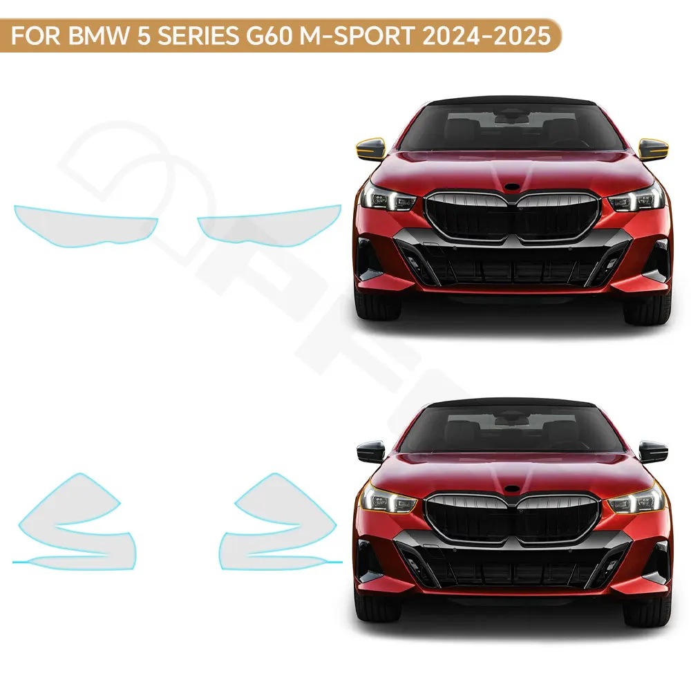 

For BMW 5 Series G60 2024 2025 Car Headlight Rearview TPU Paint Protection Film Pre-cut PPF Bra Anti-scratch Clear Kit Resistant