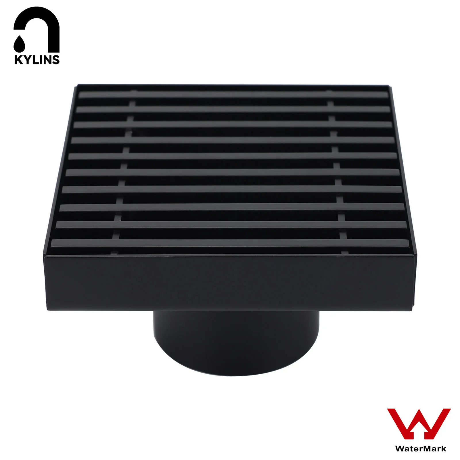 **Sydney Stock** KYLINS Matt Black 100mm Square Strip Fence Shower Grate Bathroom Floor Drain 50mm 80mm Waste