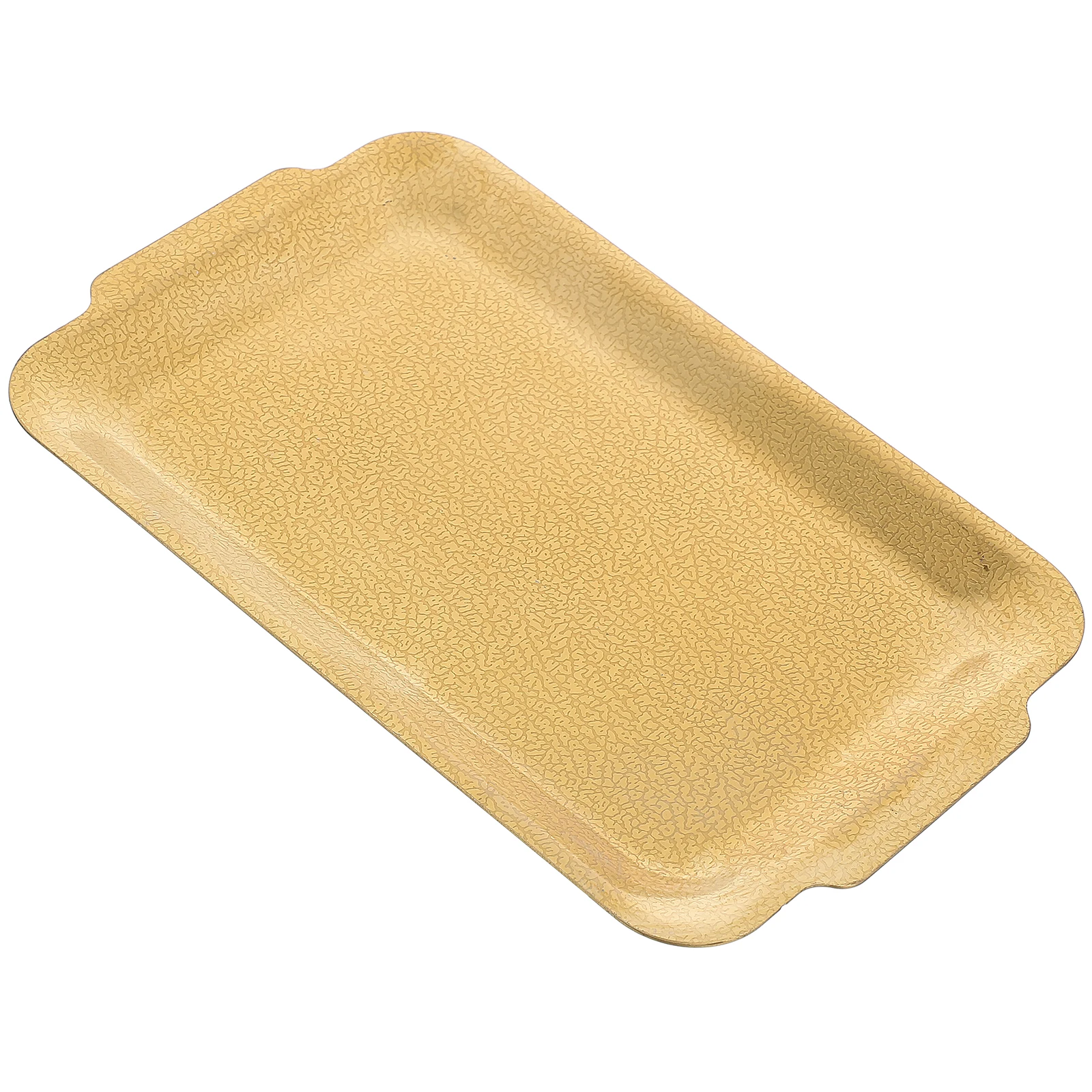 

Retro Golden BBQ Plate Rectangular Grill Tray Snacks Plates Cake Platter Dessert Party Dinner Metal Platter Sturdy Versatile
