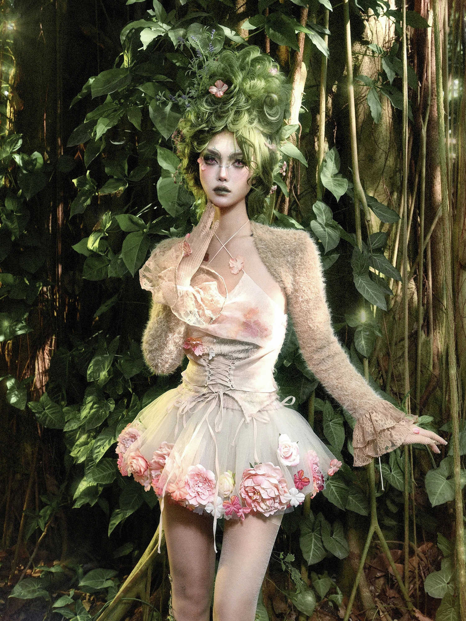 

Blood Supply оригинальный лесной эльф флисовый пушистый толстый короткий кардиган женский короткий сказочный милый розовый маленький верхний жакет с открытой строчкой