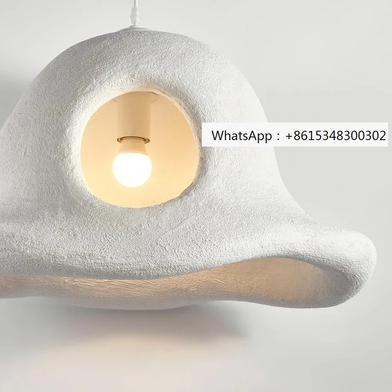 Nordic Designer Japanese Wabi-sabi Style Personality Hat LED Chandelier Bedside Restaurant Bedroom Decoration Lighting Fixtures