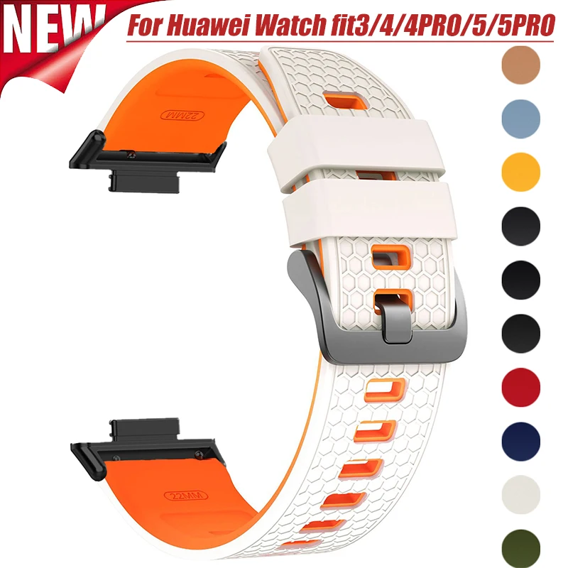 Silikonarmband für Huawei Watch Fit 5Pro 4pro Sportliches Atmungsaktives Band für Huawei Watch Fit3 Fit4 Fit5 Ersatz-Armband
