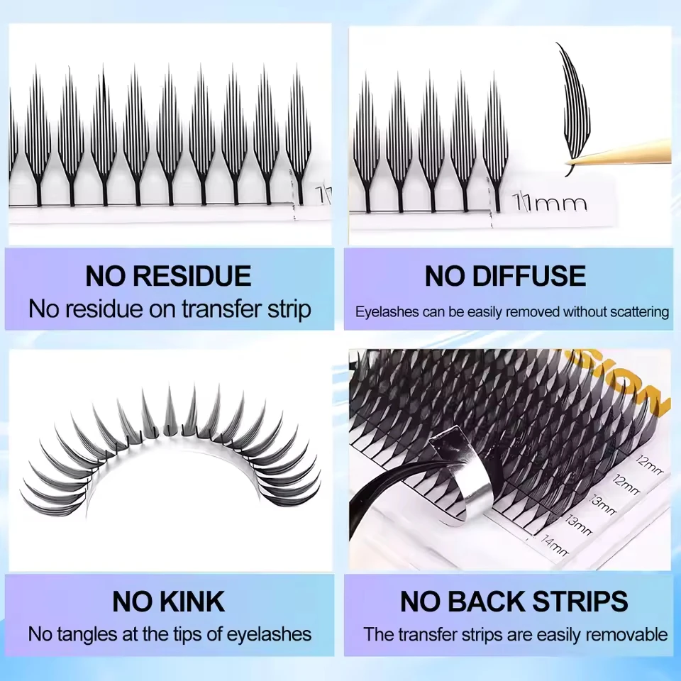 ويندي كوميك سباير رمش ملحقات C/D حليقة مزيج 8-14 مللي متر جديد برج المشجعين مسبقة الصنع المسامير جلدة الكرتون ل أنيمي ماكياج