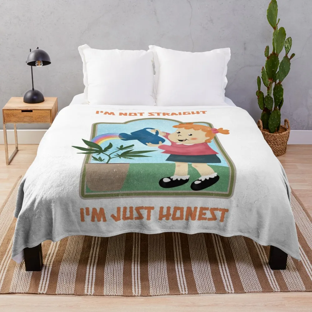 

I’m Not Straight I’m Just Honest Lesbian Humor Throw Blanket cosplay anime Sleeping Bag Summer Blankets