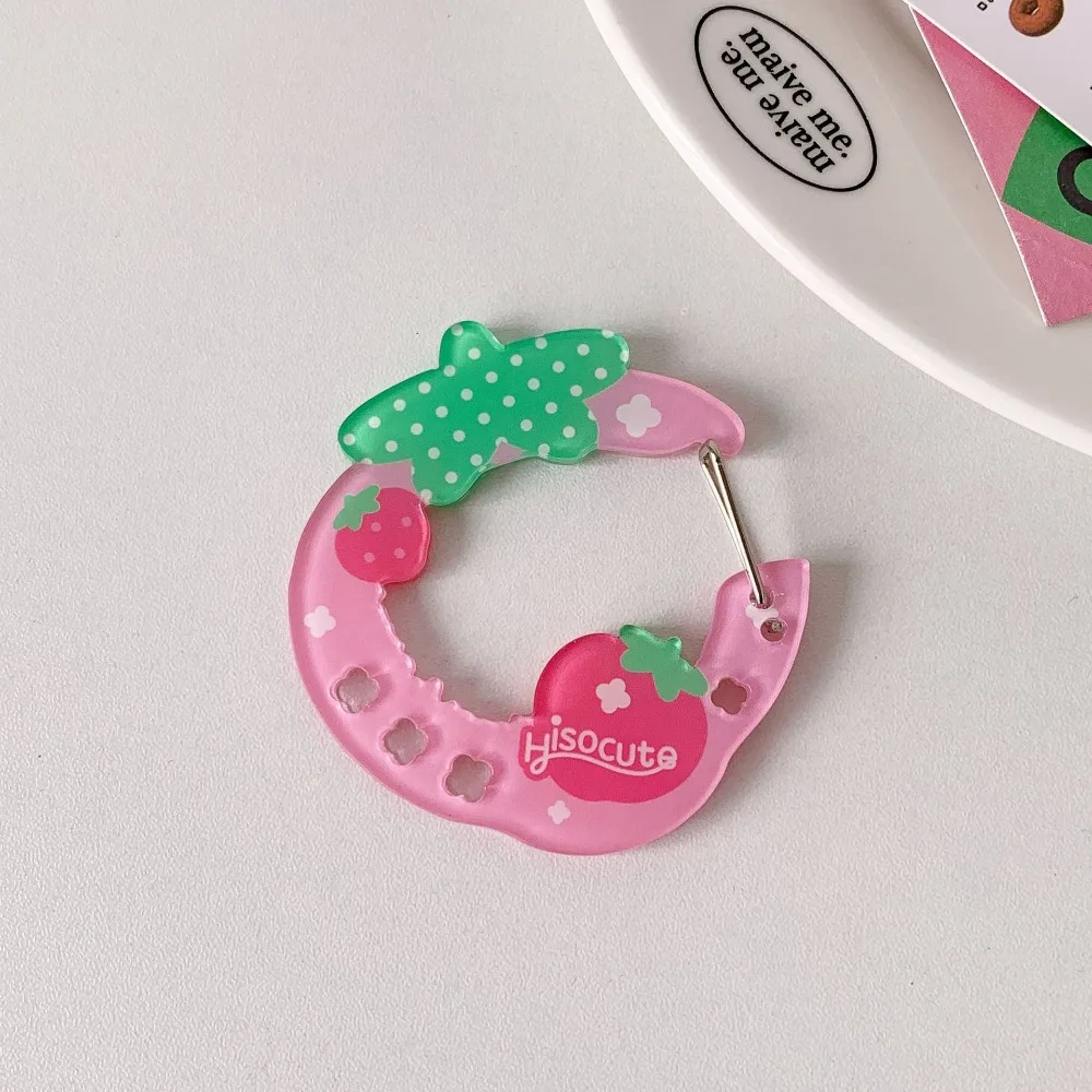 Cartoon Acrylic Carabiner Fruit Cupcake Star Shaped Keychain Decor Key Ring Pendant Bag Charms