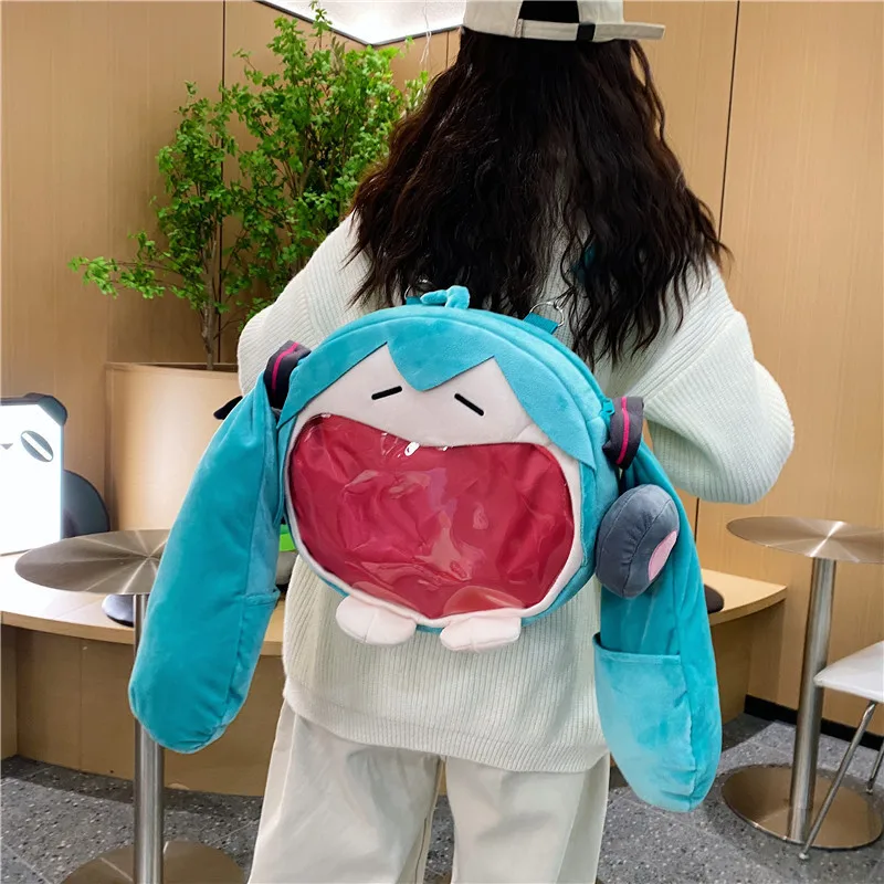 Hatsune Miku Animation Peripherer Plüsch-Rucksack, Spielzeug, niedliches Geburtstagsgeschenk, Plüsch-Serie, Studentenbedarf, Großhandel, Weihnachtsgeschenk