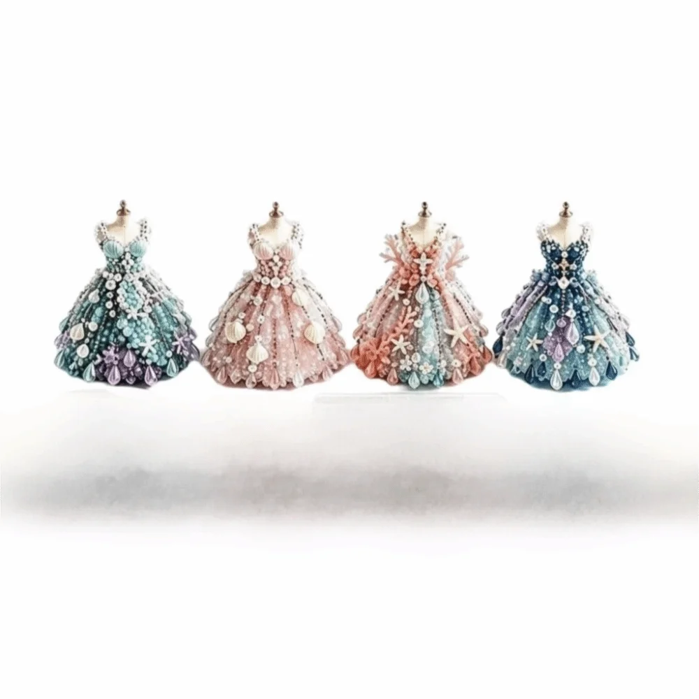 3D Design Beaded Dress Kit Tiny Beads Cute Design Bead Weaving Kit Creative Craft Dress Shape DIY Bead Craft Kit Gift Giving