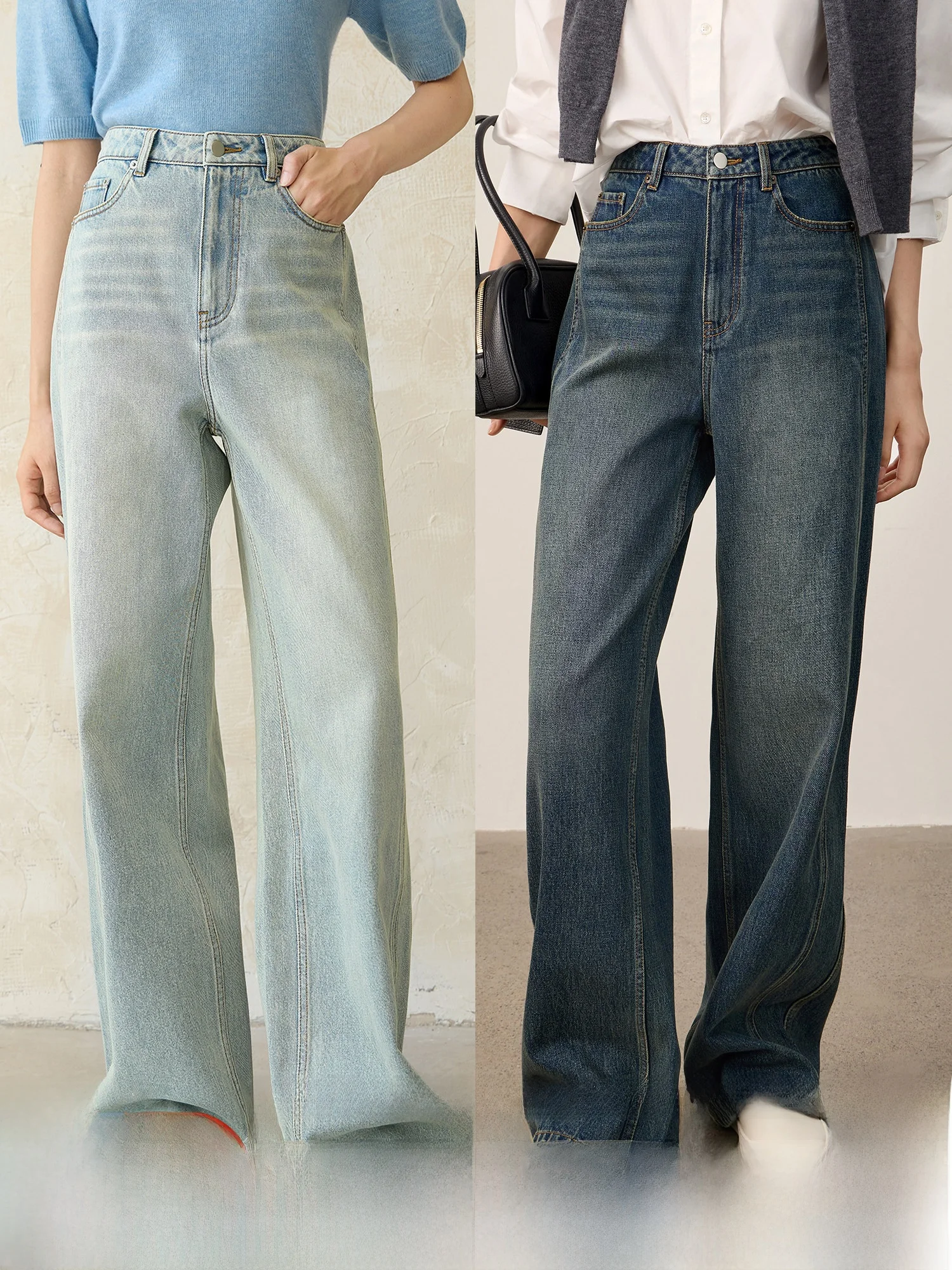 

Винтажные джинсы прямого кроя из денима с эффектом удлинения ног, из смесового хлопка, на молнии, весна-лето, женские