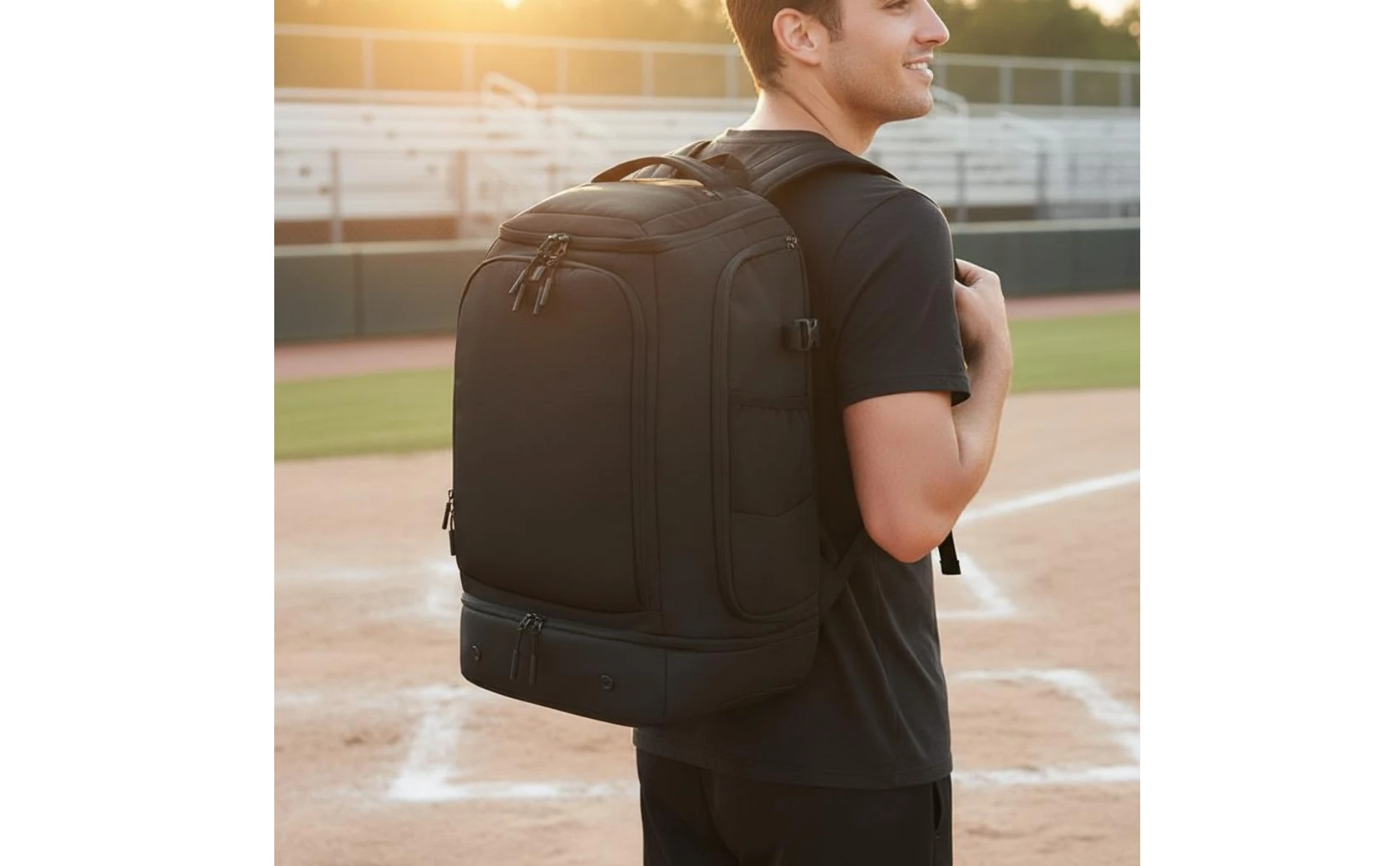Baseball Equipment Backpack Custom Embroidery Softball Equipment Backpack Bat Sleeve Pack Vented Storage Wet Dry Separation