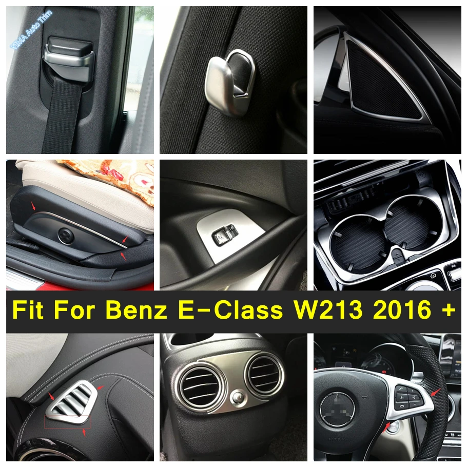 

ABS Hook / Seat & Rear Trunk Adjust Button / Headlight / Steering Wheel Cover Trim For Mercedes-Benz E-Class W213 2016 - 2020