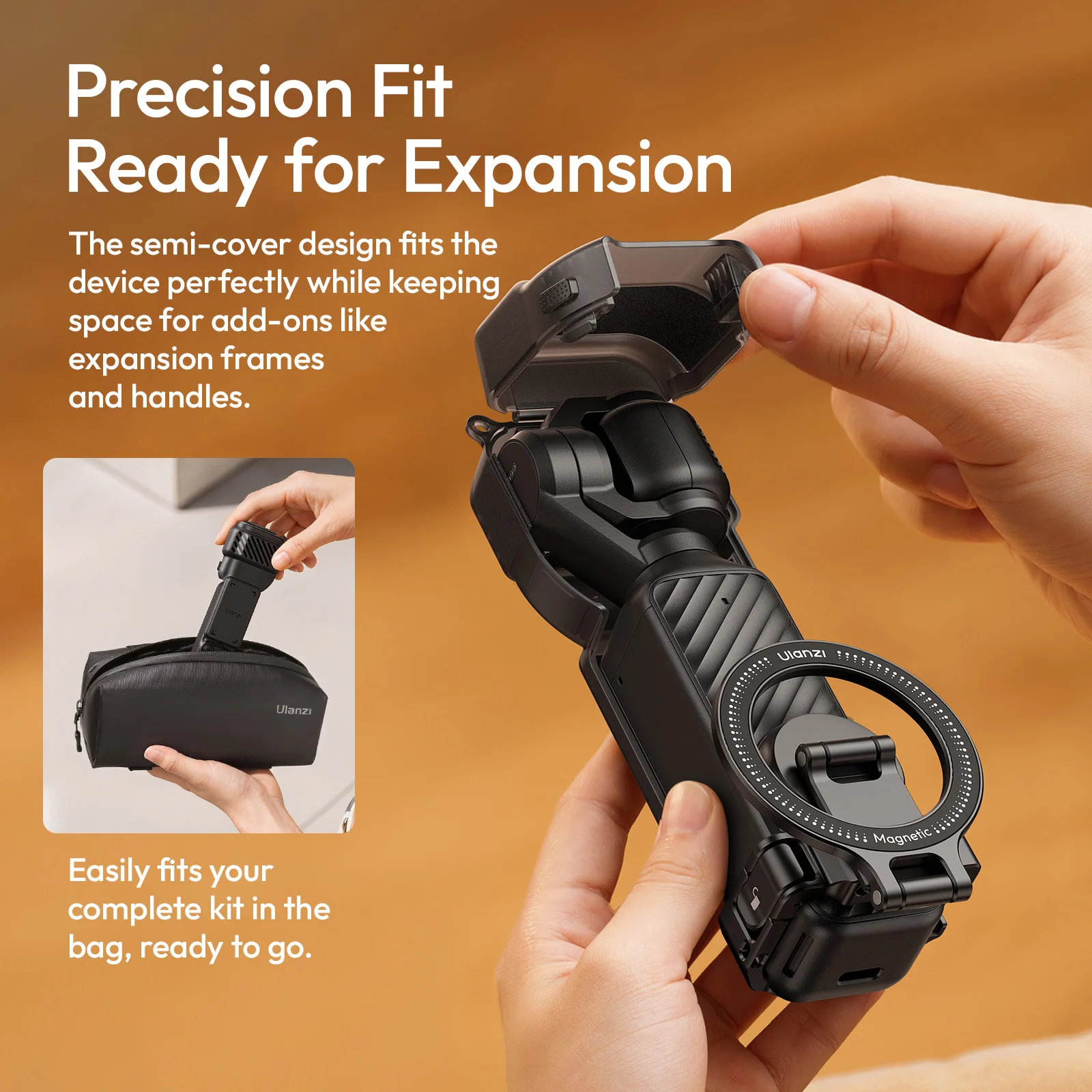 Ulanzi PK18 Gimbal Protective Cover for DJI Pocket 4 Action Camera Travel Outdoor Photography Vlog Shots Portrait Livestreaming