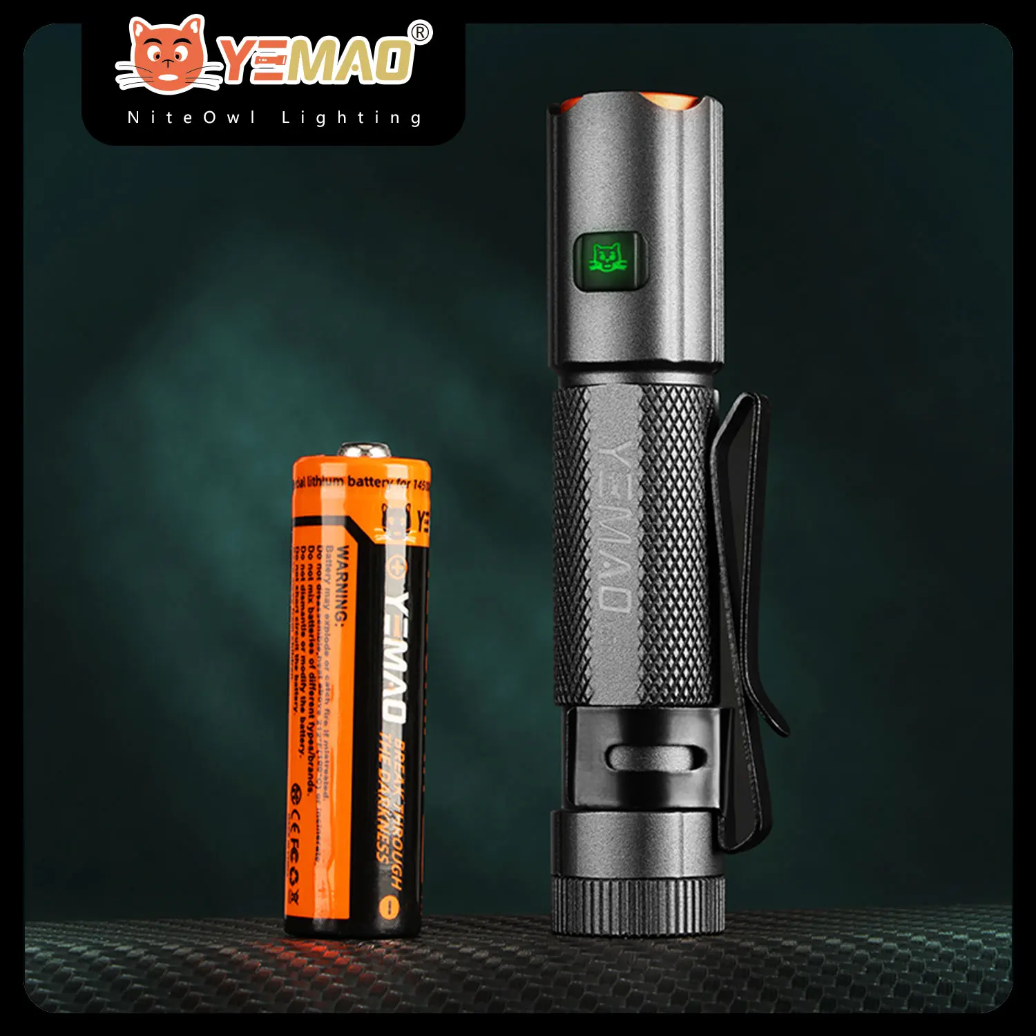 

YEMAO M52 Tactical Flashlight 14500 Mini Alloy Flashlight Rechargeable Portable Lantern Emergency Torch Camping Light 1500lumens