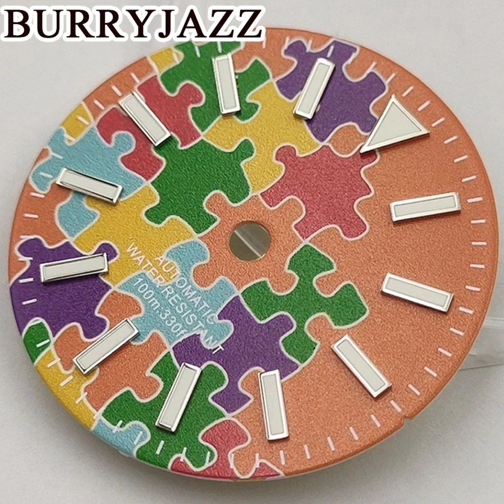 Burryjazz 29มม. ไม่มีโลโก้ NH36 NH35 ETA2824 Miyota8215 PT5000สีฟ้าสีส้ม